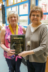 Janice Sherman, 2022 Student of the Year, with President Stephanie Hammitt